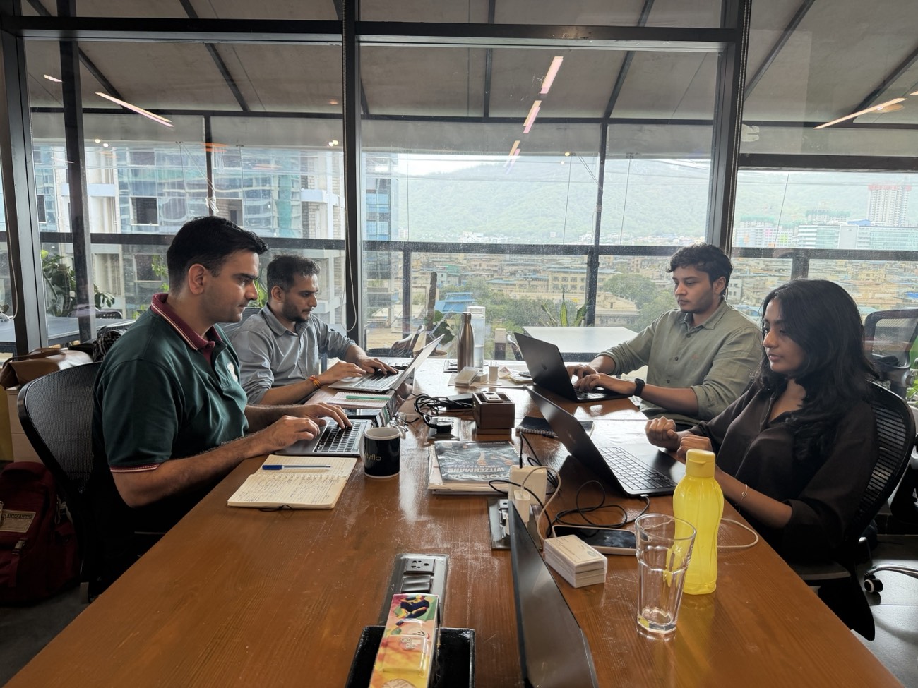 The engineering team at work in the Cityflo office